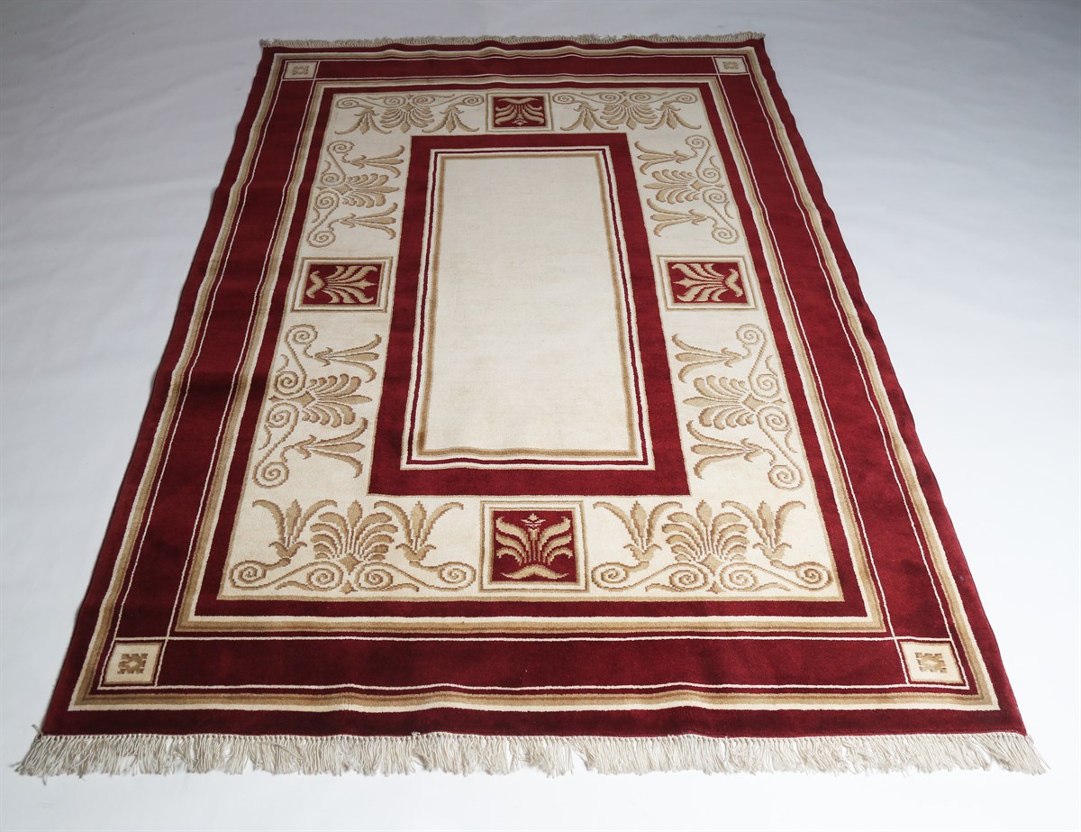 Çam Halı Kaftan 1245 Bordo El Dokuması Yün Halı