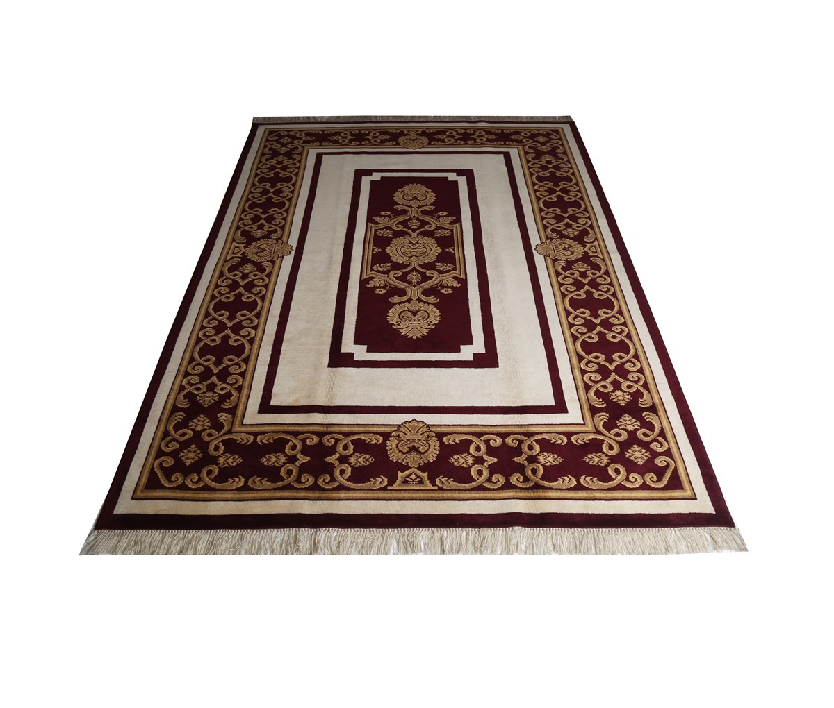 Çam Halı Kaftan 551 Bordo Yün El Dokuması Halı