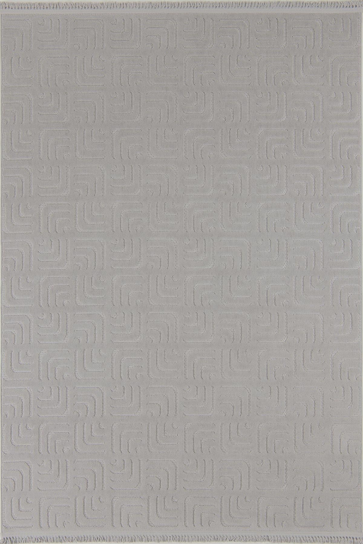 Çam Halı MOLDE 9211 Açık Gri Koridor Halısı Kesme Yolluk Mutfak Halısı Modern Salon Halısı