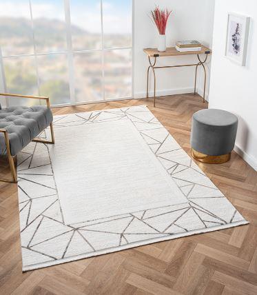 Çam Halı Mona VS001A Krem Vizon Modern Desen Salon Halısı