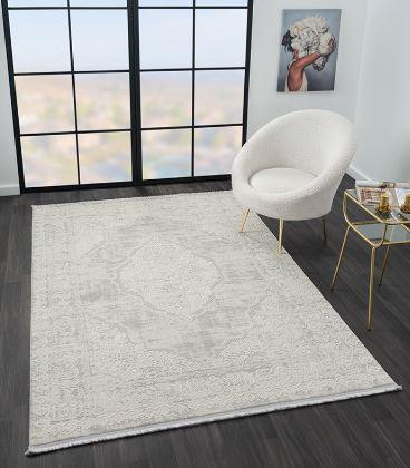 Çam Halı Mona VS002A Vizon Klasik Eskitme Desen Salon Halısı