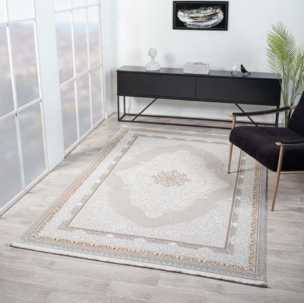Çam Halı Mona VS012A Vizon Gold Klasik Eskitme Desen Salon Halısı