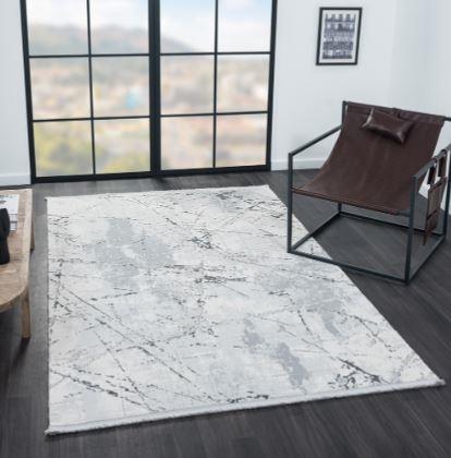 Çam Halı Mona VS014G Gri Antrasit Modern Desen Salon Halısı