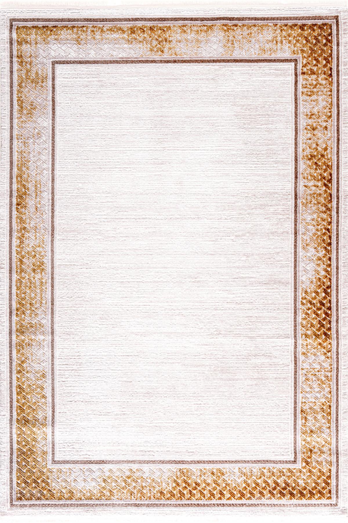 Çam Halı Norm 6210 Sarı Romans Halı Modern Desenli Makine Halısı