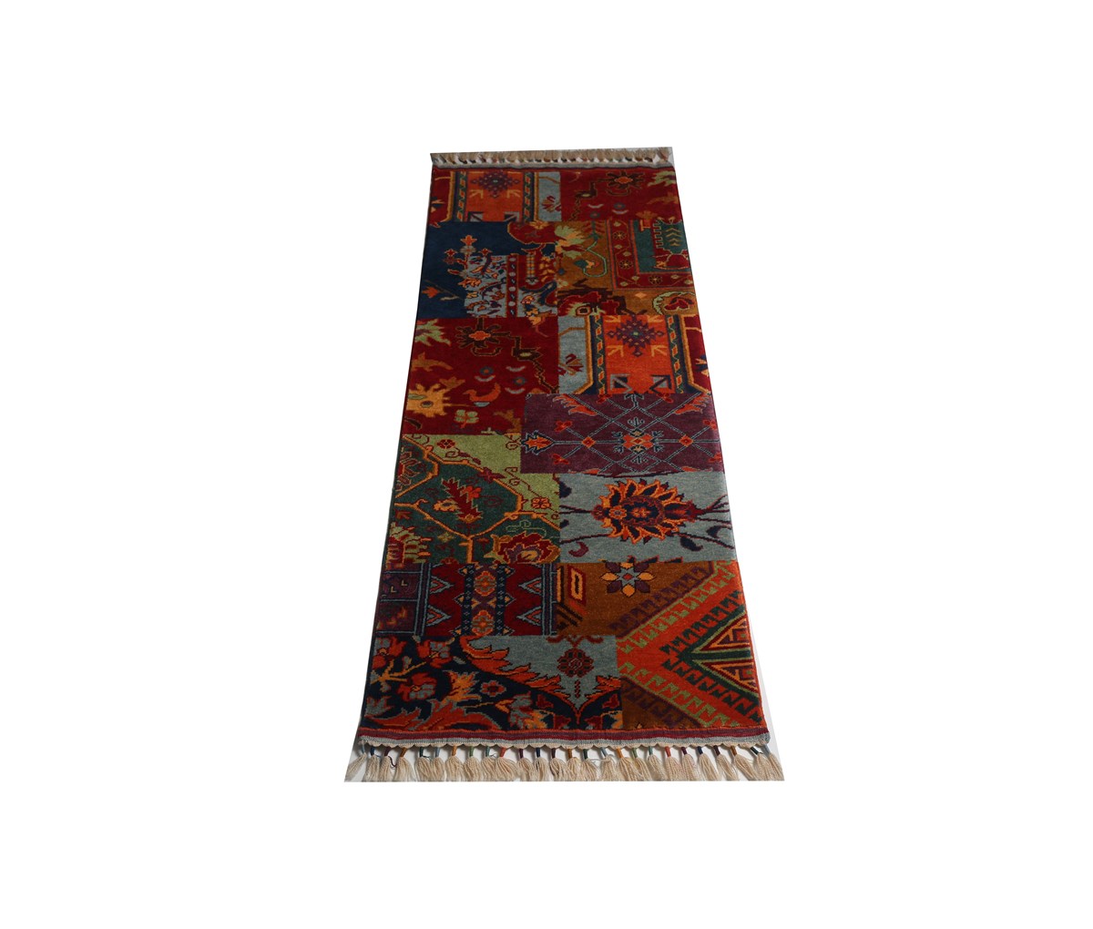 Çam Halı Patchwork Şal 6363 Yün El Dokuması Halı