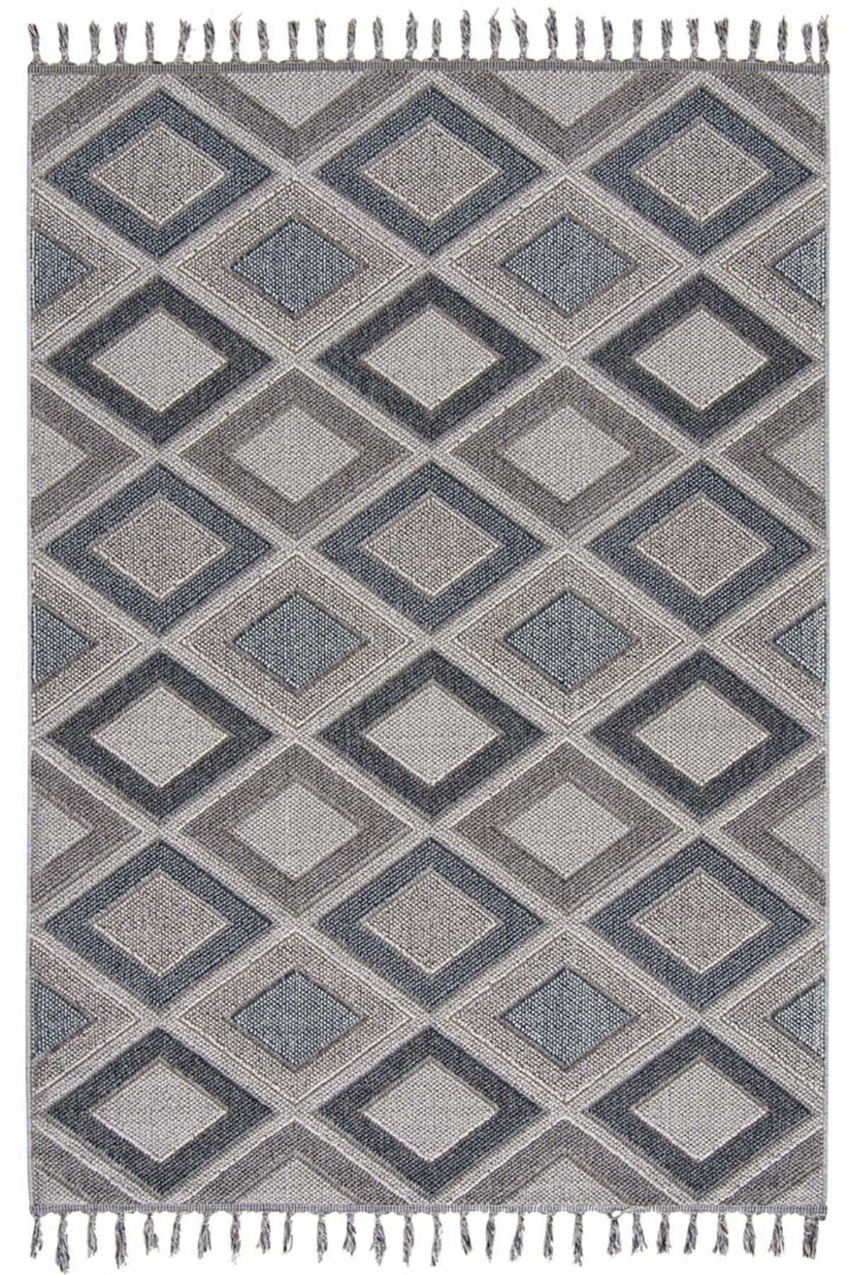 Çam Halı SİDE 1402 Gri  İskandinav Desenli Makine Halısı