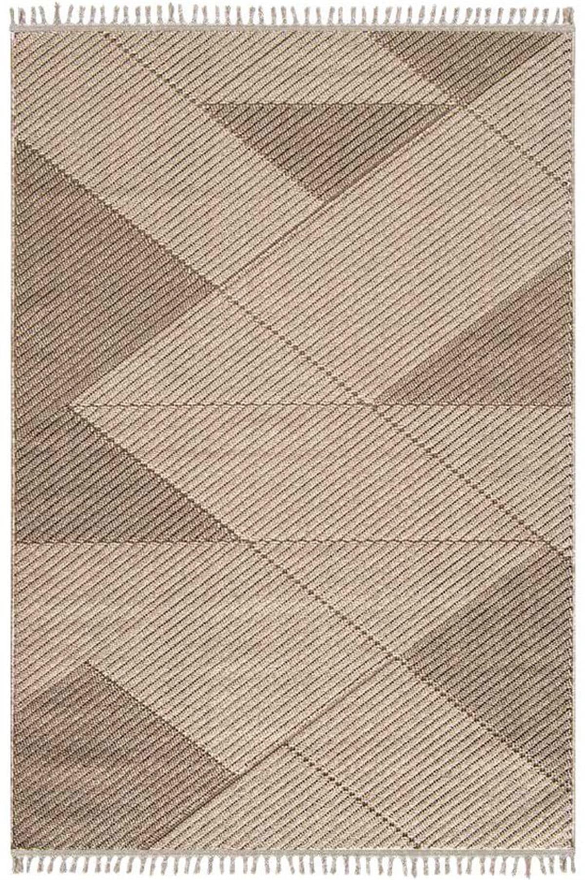 Çam Halı SİDE 1413 Bej  İskandinav Desenli Makine Halısı