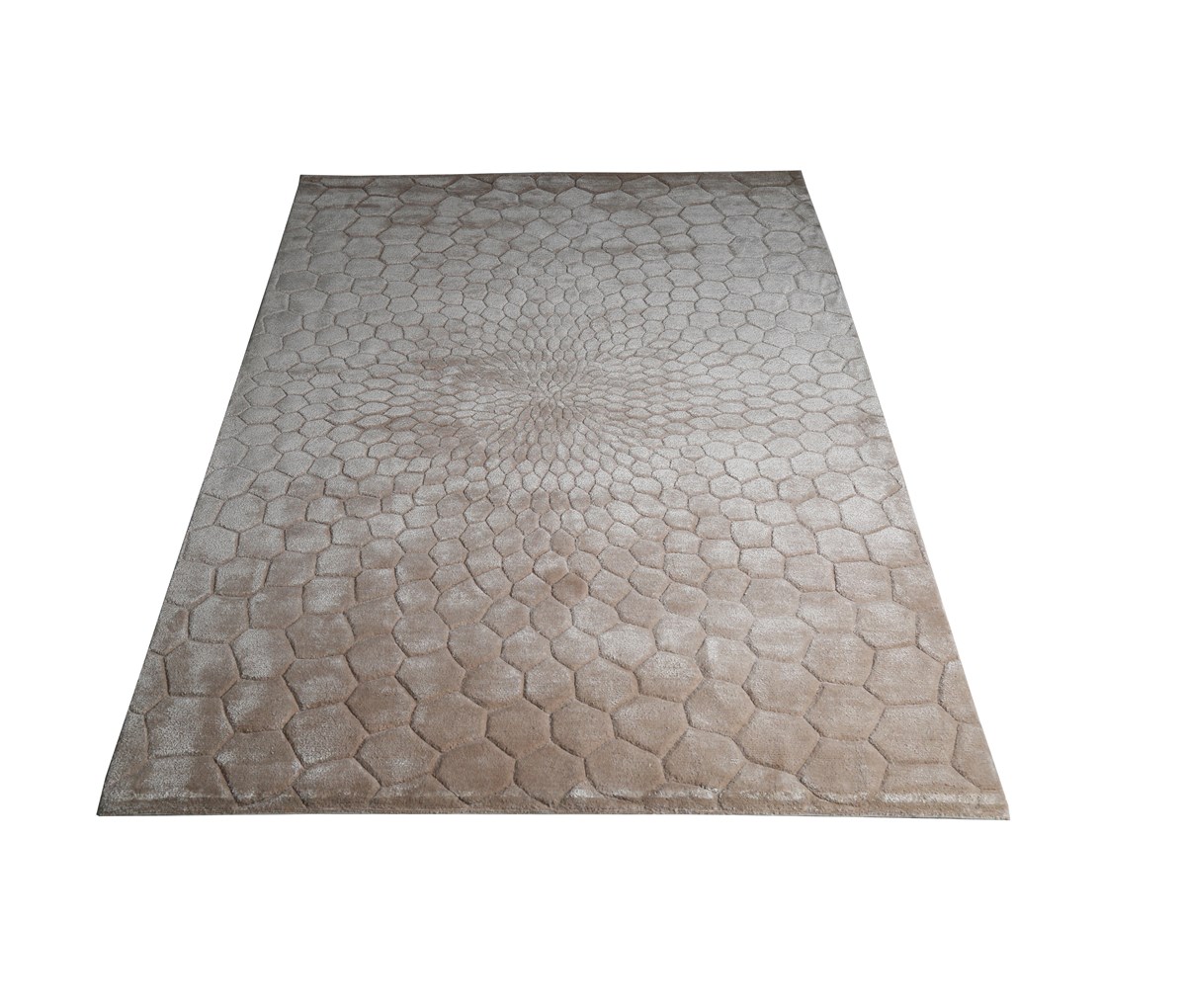 Çam Halı Siena 3D Diamon Beige Yeni Zellanda Yünü ve Viskon El Dokuması Halı
