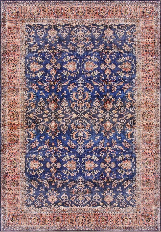 Çam Halı Siesta Vintage 32-041 Etnik Eskitme Desenli Dokuma Tabanlı Yıkanabilir Şönil Salon ve Oda Halısı