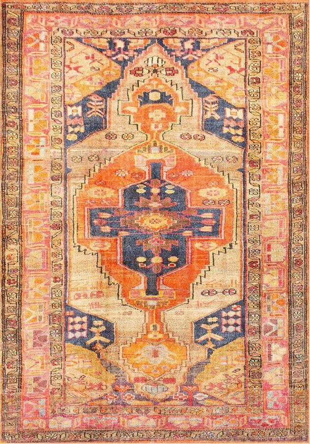 Çam Halı Siesta Vintage 32-352 Etnik Eskitme Desenli Dokuma Tabanlı Yıkanabilir Şönil Salon ve Oda Halısı