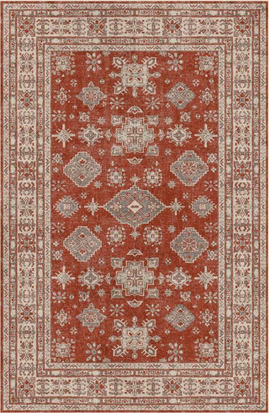 Çam Halı Siesta Vintage 32-542 Etnik Eskitme Desenli Dokuma Tabanlı Yıkanabilir Şönil Salon ve Oda Halısı