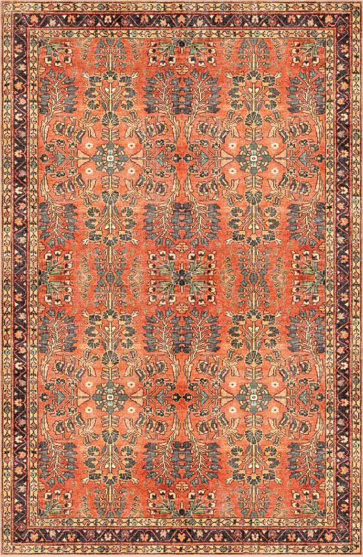 Çam Halı Siesta Vintage 32-548 Etnik Eskitme Desenli Dokuma Tabanlı Yıkanabilir Şönil Salon ve Oda Halısı