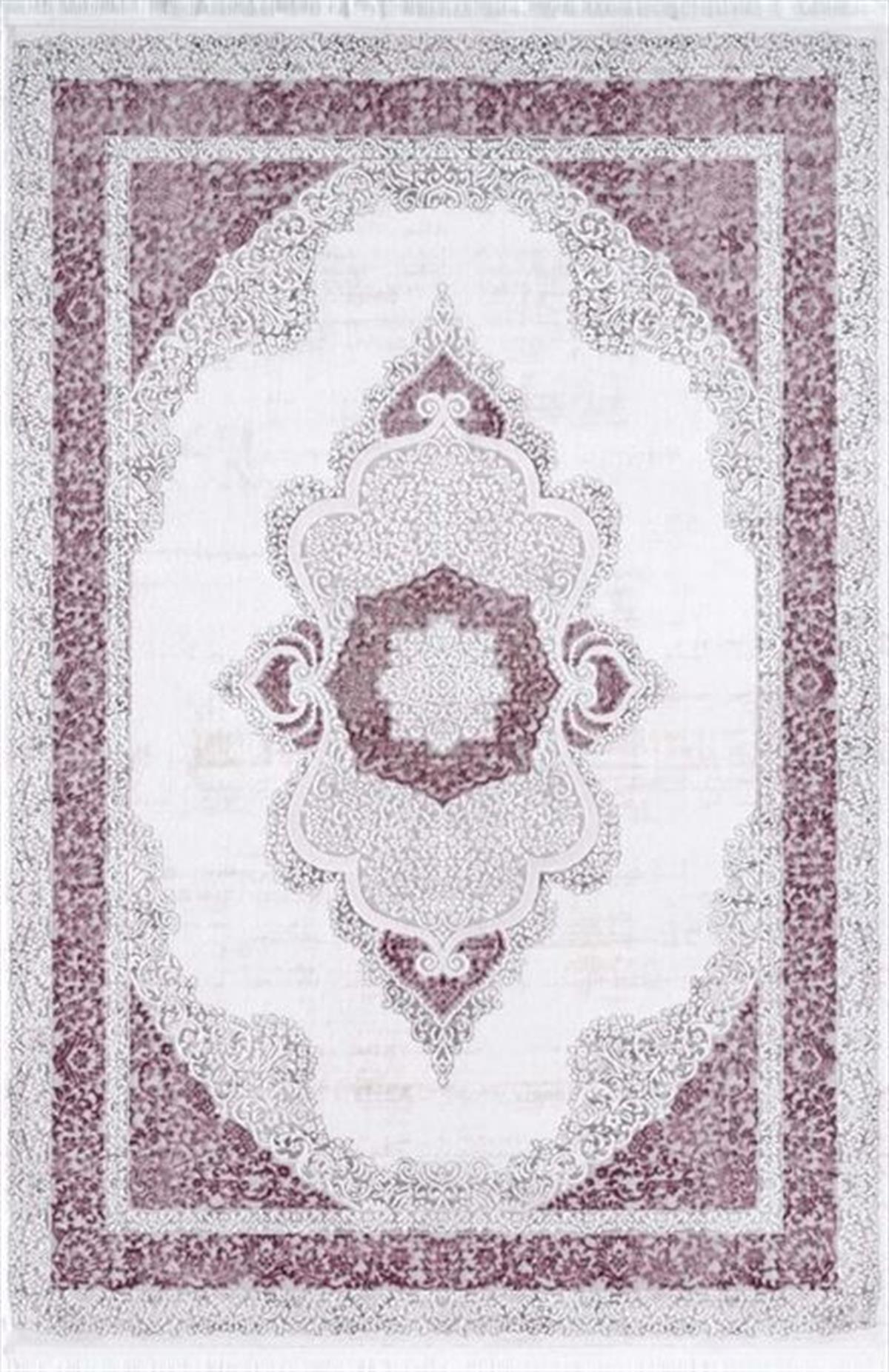 Çam Halı Valente 3910 Mürdüm Romans Halı Klasik Desenli Makine Halısı
