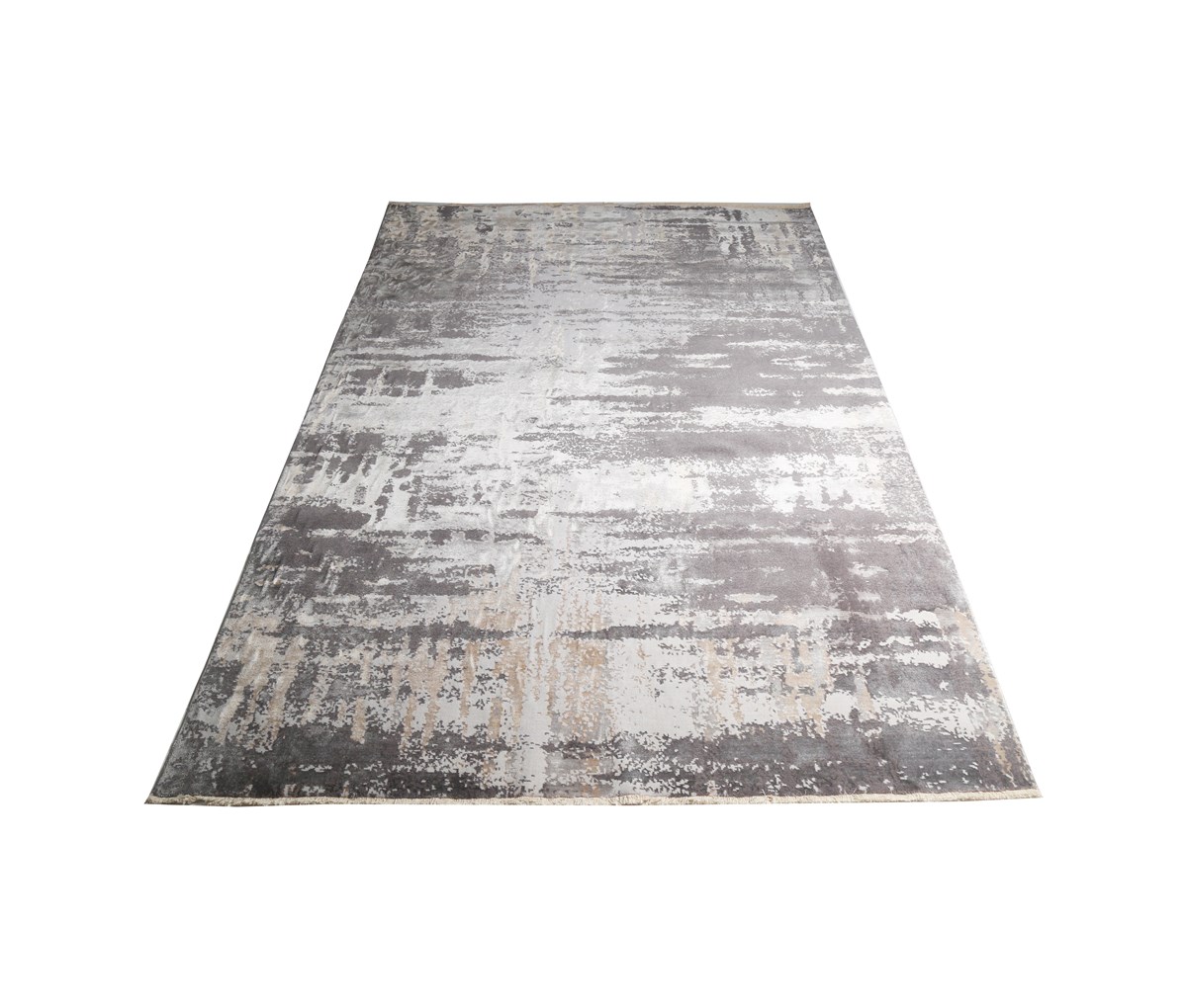 Eko Halı Heritage 605 Vizon Gri Modern Vintage Desen Yün-Viskon Özel Tezgah Halısı