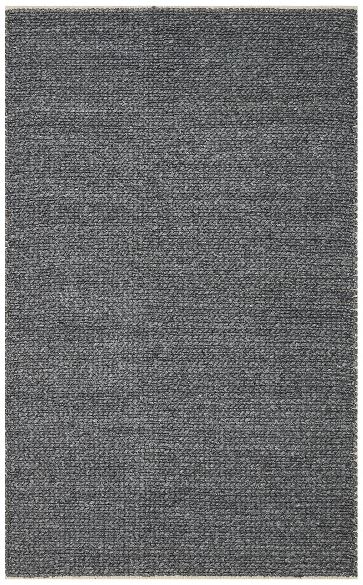 Eko Halı Jade Basketweave Antrasıt Naturel Kazak Örgü Desenli El Dokuma Örgü Halı