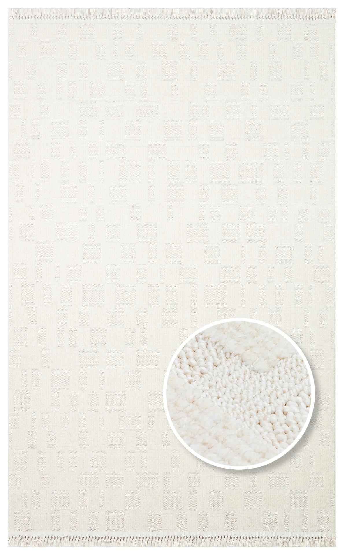 EKO Halı JOY 02 White Hav Toz Vermeyen Etnik Desenli Halı