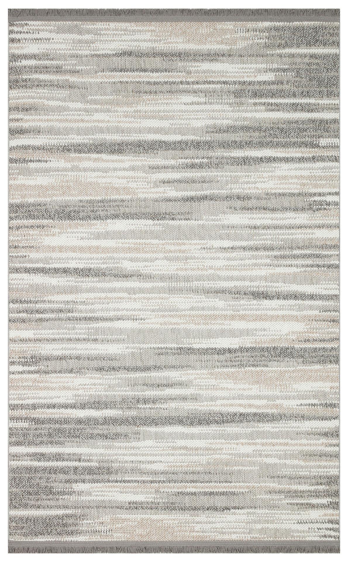 EKO Halı MOTTO MOT 01 GREY WHİTE Yumuşak Tuşeli Örgü Dokuma Modern Makine Halısı