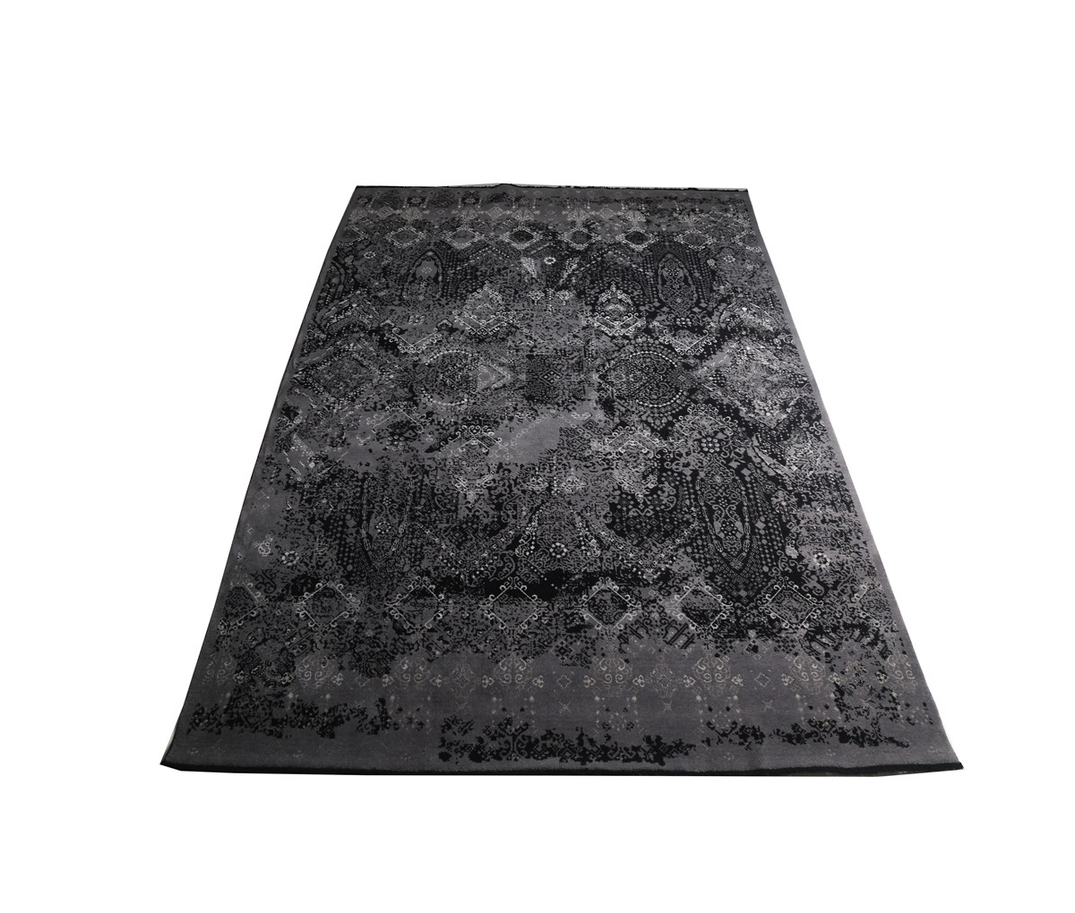 Eko Halı Nirvana NR 01 Black Klasik Vintage Desen Yün-Viskon Özel Tezgah Halısı