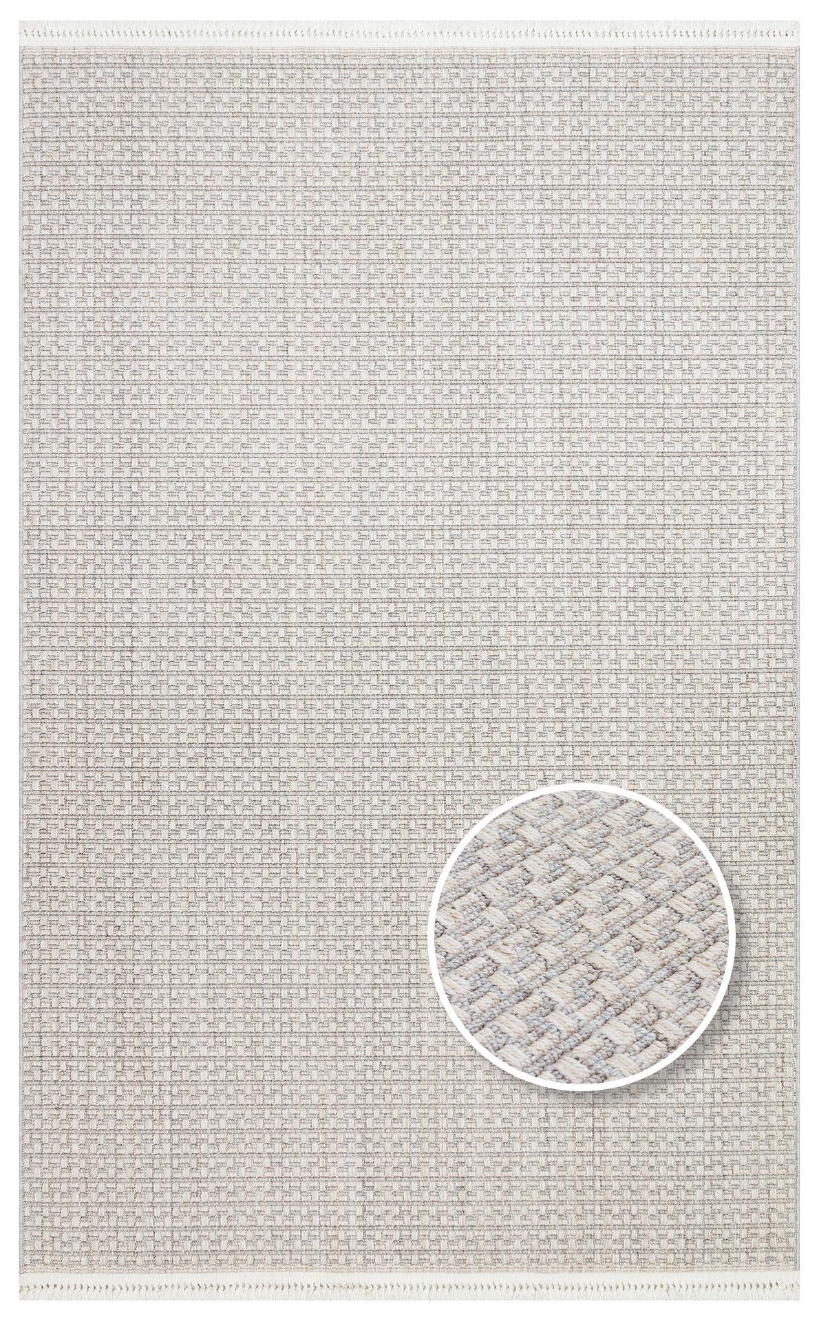 EKO Halı NORTE NRT 02 BEIGE GREY Yumuşak Dokulu Hav Vermeyen Örgü Halı