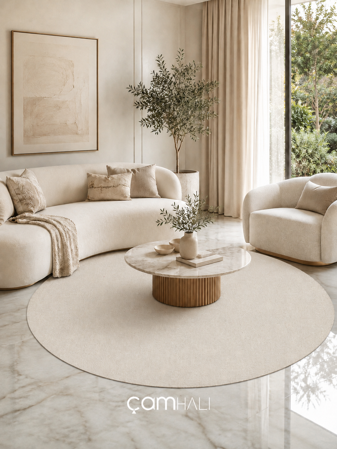 Eko Halı ZEN 01 L.STONE DAİRE Hav Toz Vermez Yumuşak Dokulu Salon Halısı Oturma Odası Halısı Yatak Odası Halısı Çocuk Odası Halısı Koridor Halısı Mutfak Halısı Modern Makine Halısı