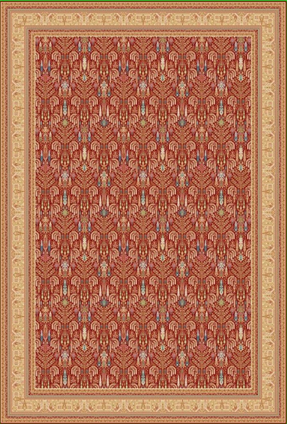 Elexus Halı İpekhane 1694 Kırmızı Klasik Desen Salon Halısı