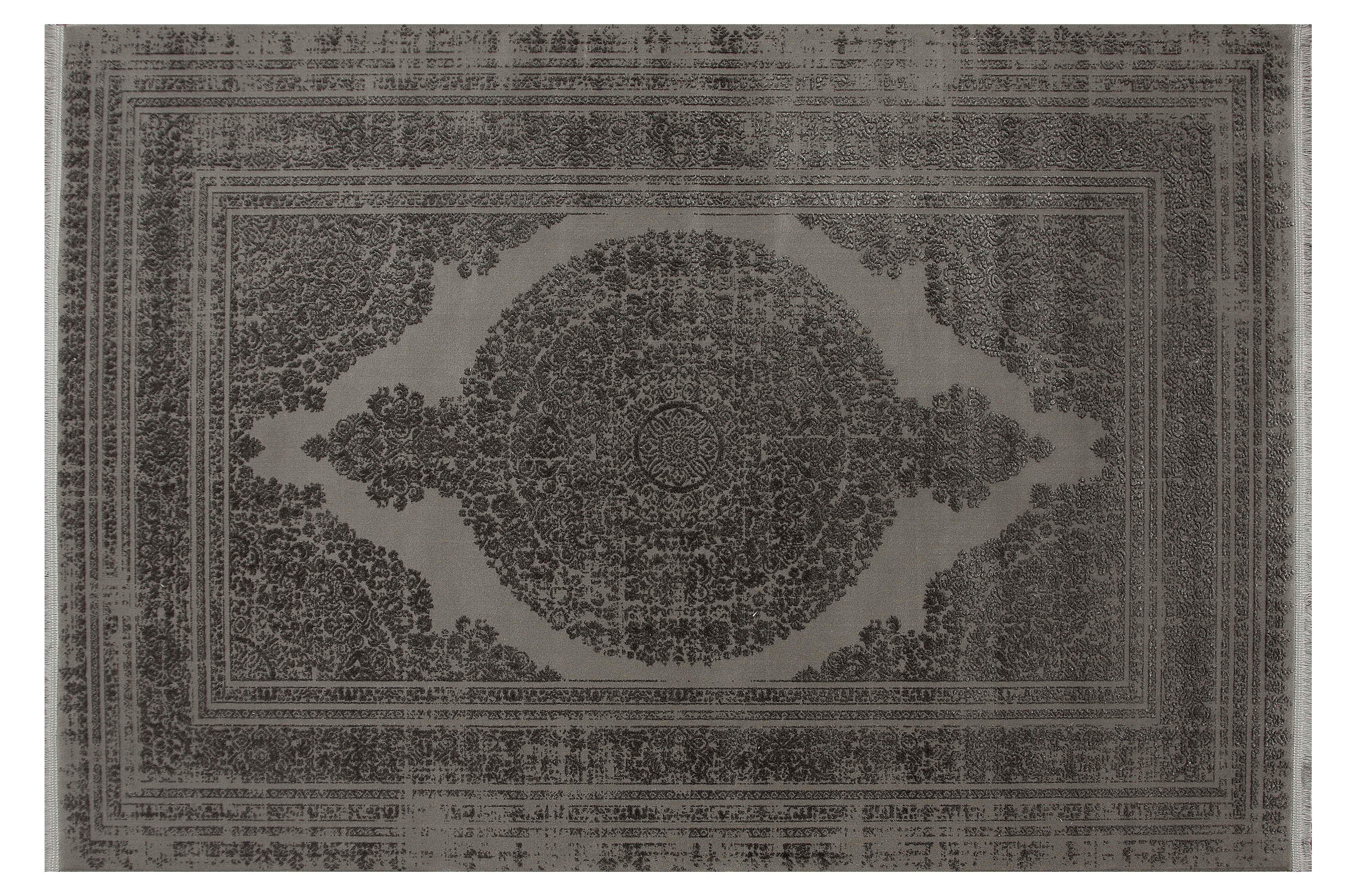 Kashe Halı Harmony 6040 Antrasit Salon Halısı Oturma Odası Halısı Koridor Halısı Mutfak Halısı Modern Makine Halısı