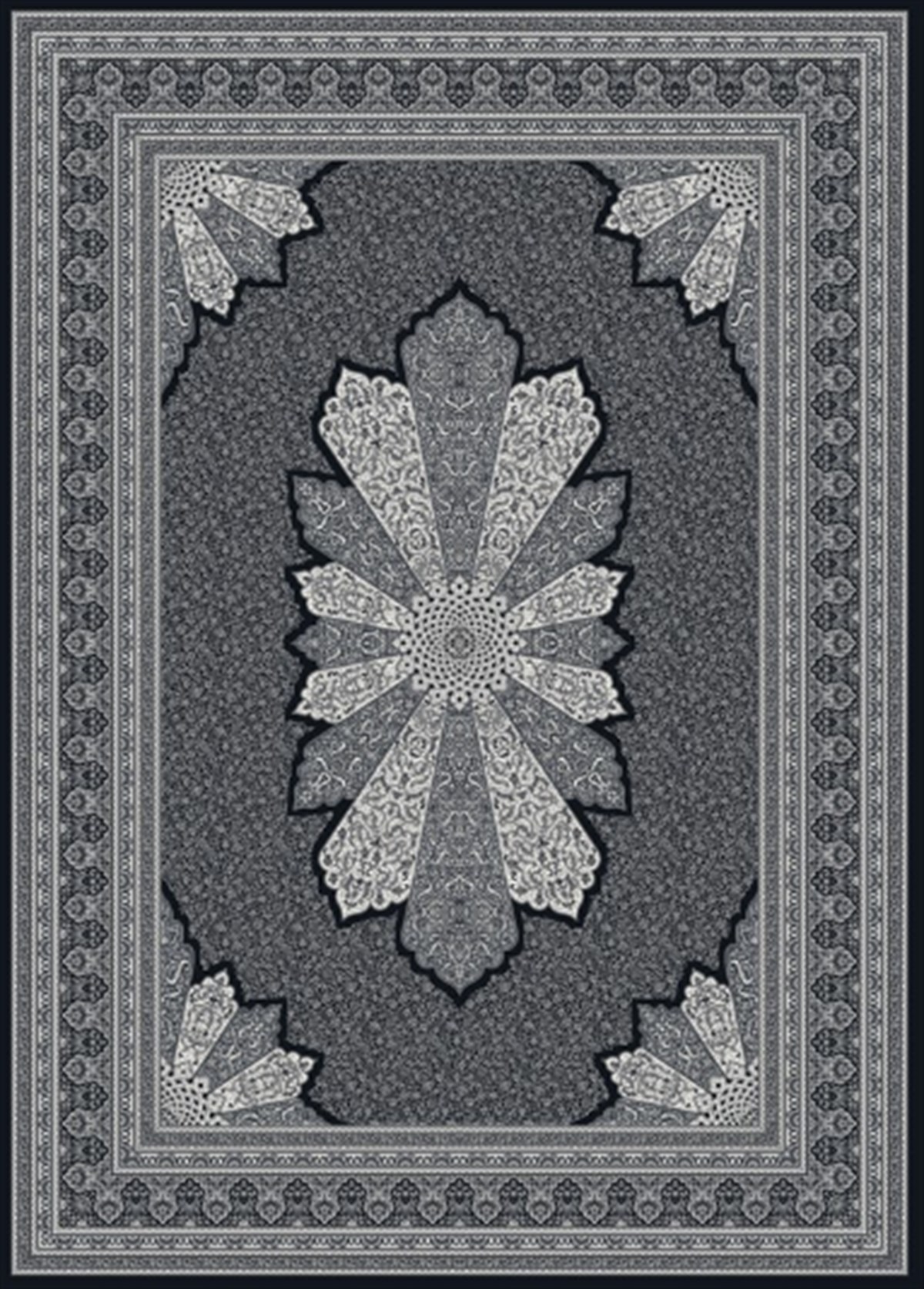 WOOLKNOT HALI İPEK 1166D SİYAH GRİ