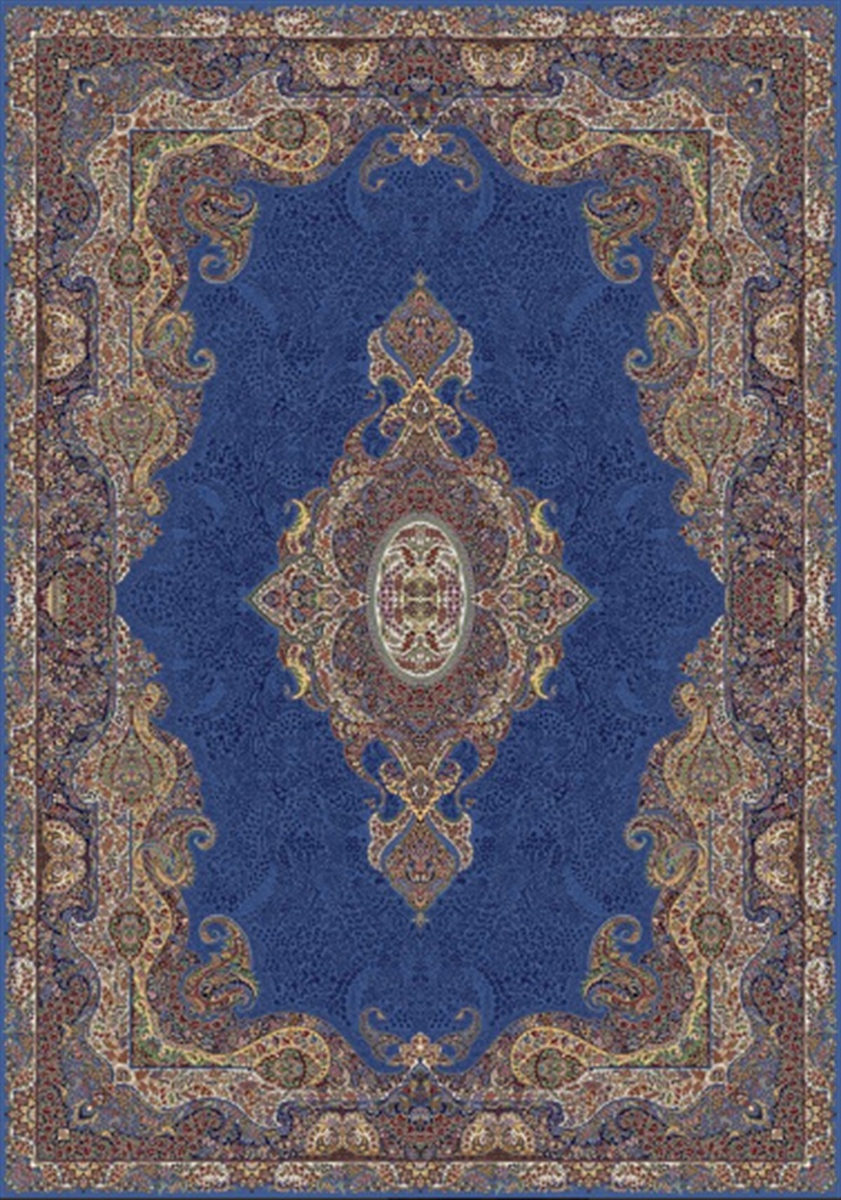 WOOLKNOT HALI QUM İPEK SAÇAK 2019 MAVİ KREM