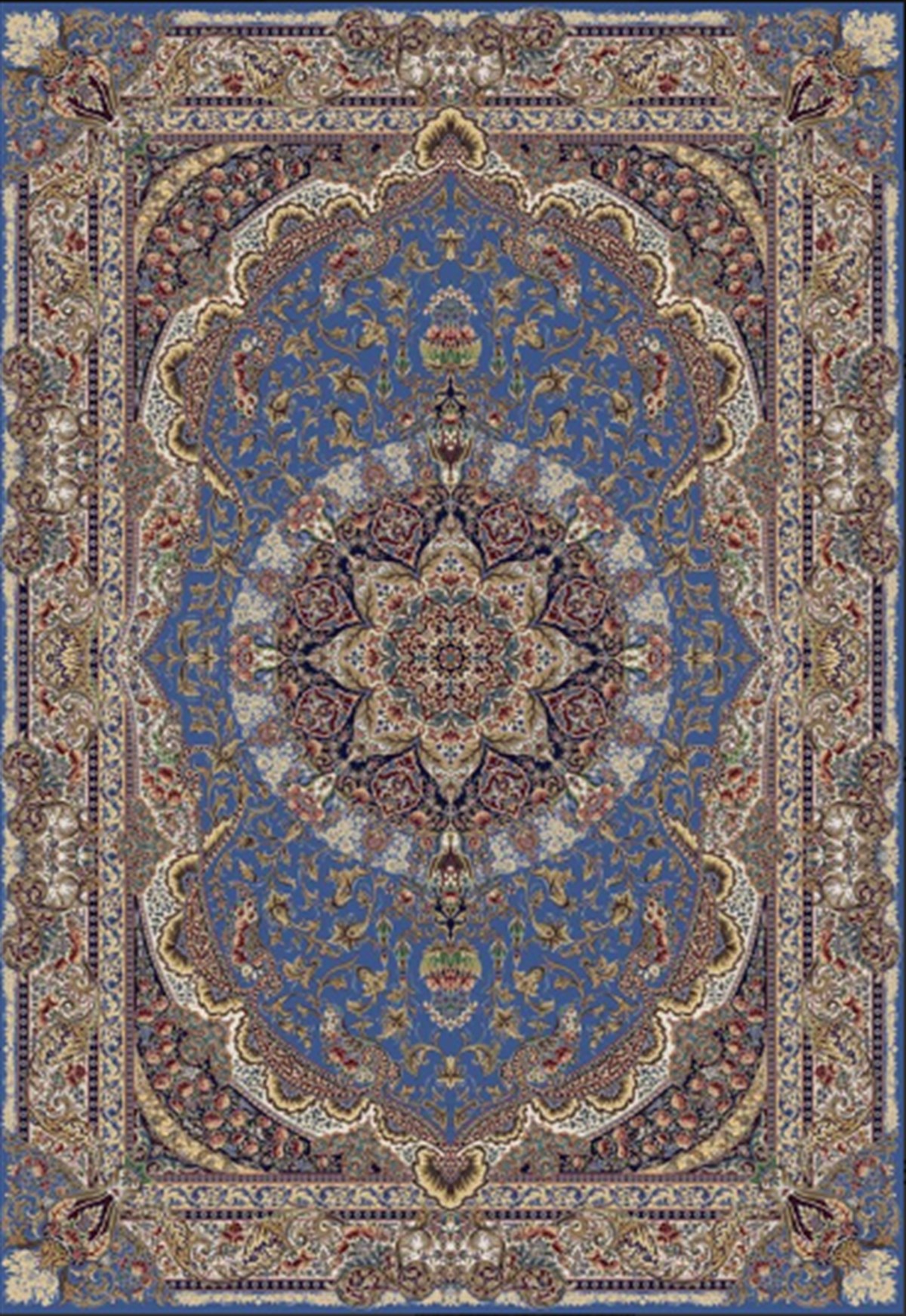 WOOLKNOT HALI QUM İPEK SAÇAK 2030 MAVİ BEJ