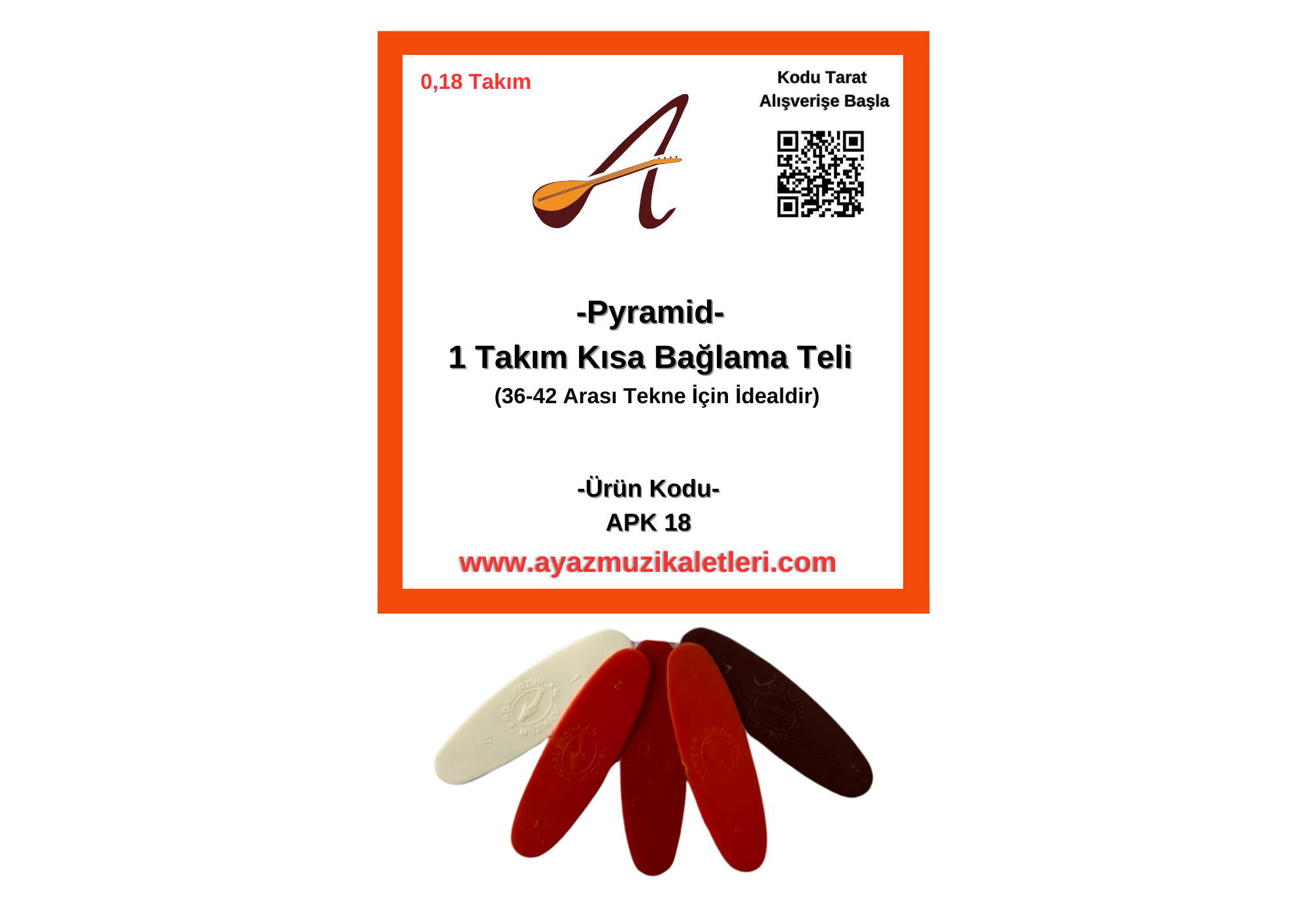 Kısa Sap Pyramid Takım Bağlama Teli-5 A.Tezene Hediyeli