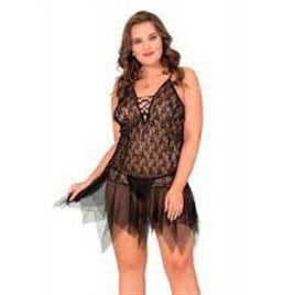 MOONGİRL 10051 BATTAL BOY DANTEL GECELİK 