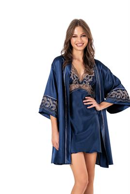 MOONGİRL 601 SATEN KISA  GECELİK SABAHLIK TAKIMI