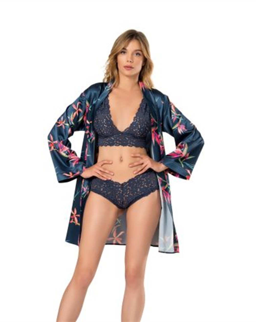 MOONGİRL 009 3'LÜ SATEN SABAHLIK BRALET TAKIM 