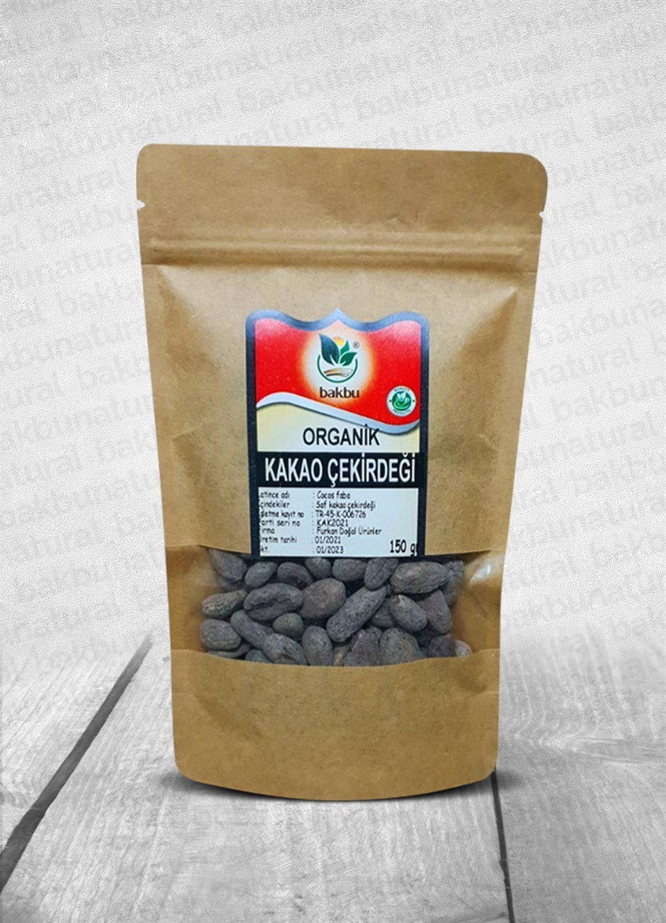 Bakbu Katkısız Organik Kakao Çekirdeği 150 Gr