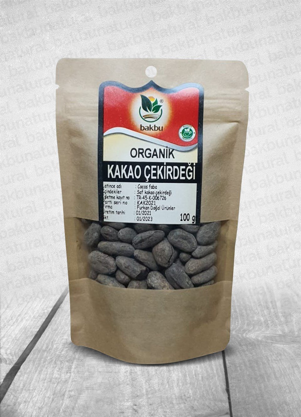 Bakbu Katkısız Organik Kakao Çekirdeği 100 Gr