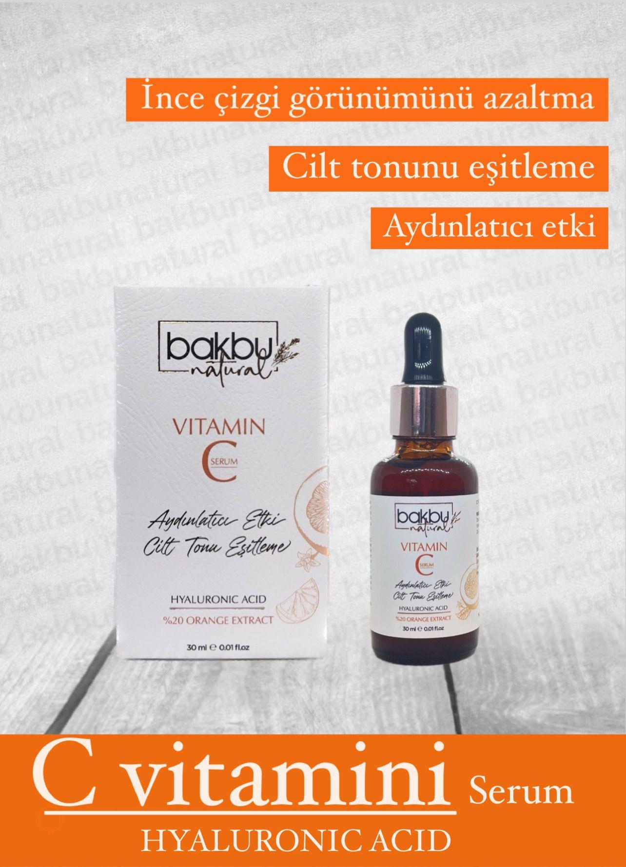 Bakbu Natural C Vitamin Serumu Aydınlatıcı Ve Cilt Tonu Eşitleğici Etkili 30 ML
