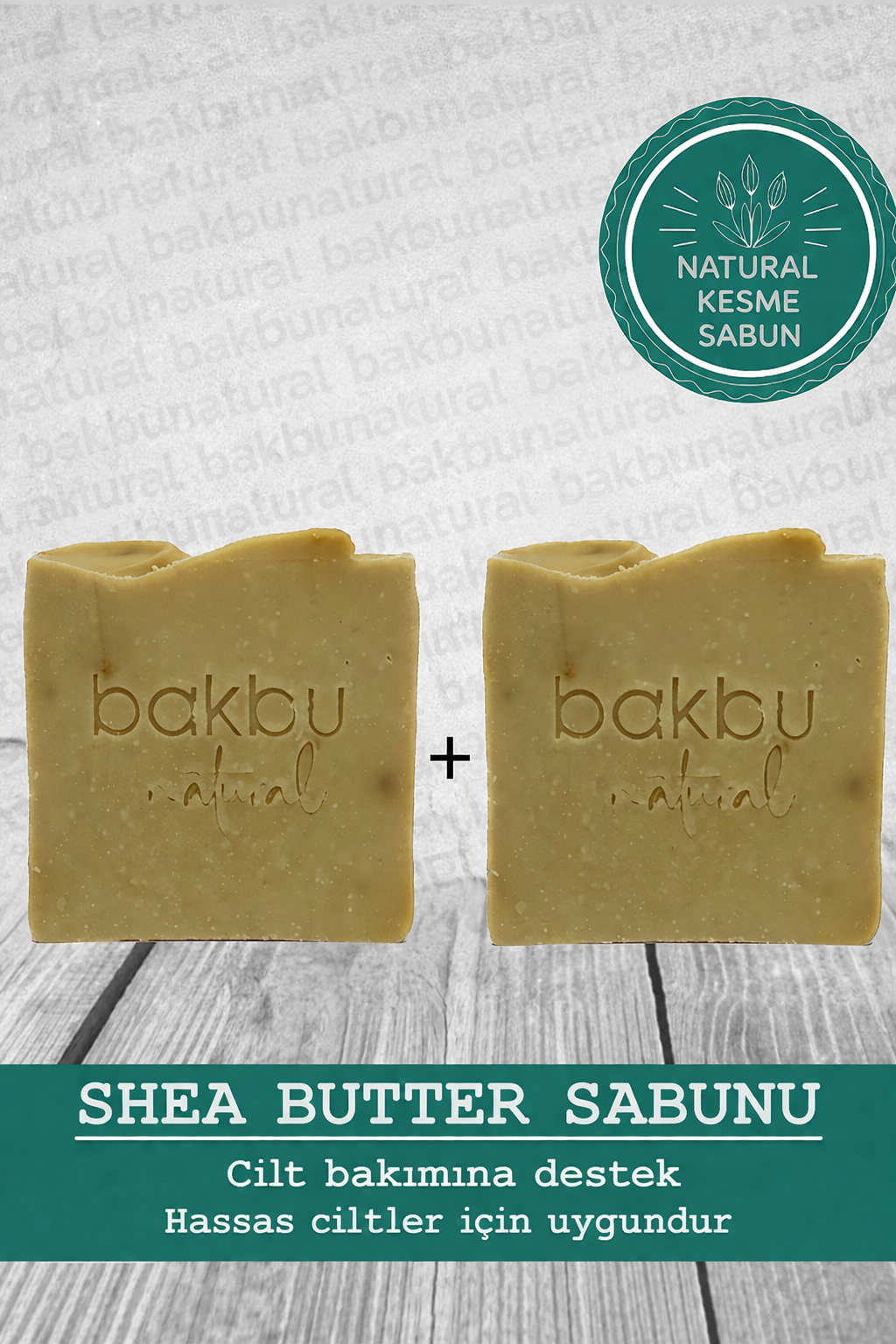 Bakbu Natural Shea Butter Kesme Sabun 2'li