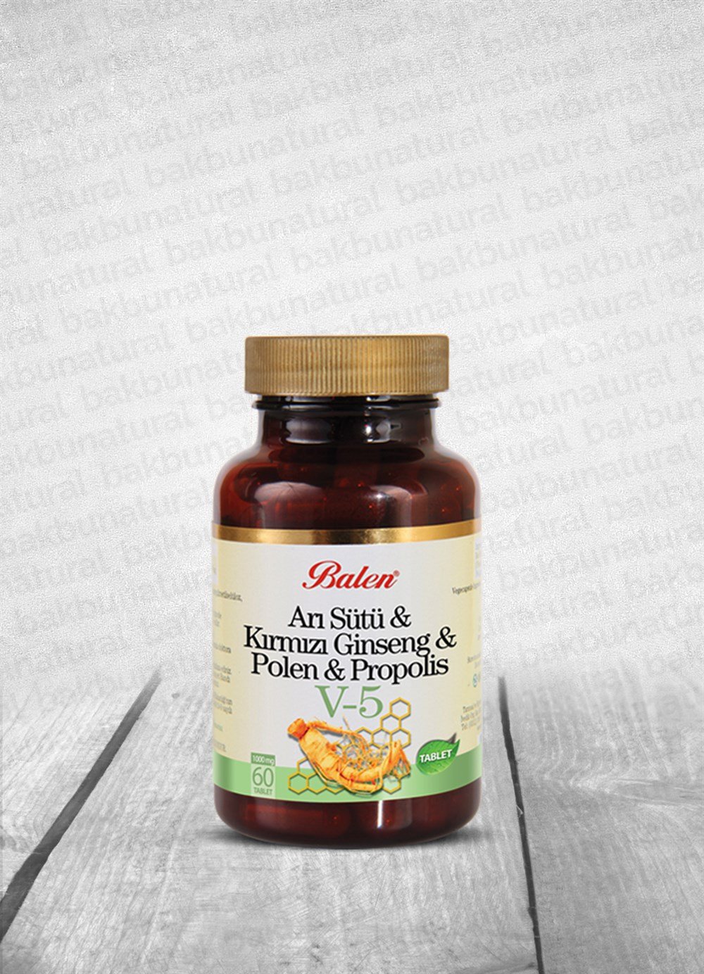 Balen Arı Sütü Kırmızı Ginseng Polen Propolis Tablet Takviye Edici Gıda V5 60 Kapsül