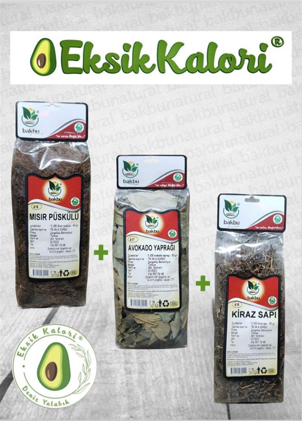 Ödem Atıcı Üçlü Set (Kiraz Sapı,Mısır Püskülü,Avokado Yaprağı)