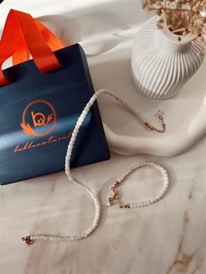 1.Sınıf Kare Kesim Fasetli Aytaşı Kolye ve Bileklik Set(Gold Zincir)