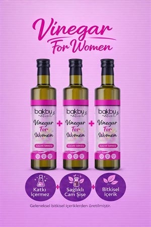 Bakbunatural Vinegar For Women Sirke  3'lü 500 ML x 3 