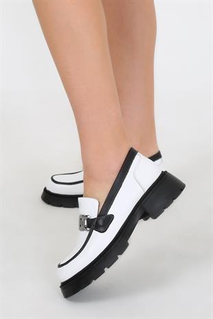 CASSİDOSHOES Beyaz Deri Kadın Casual Ayakkabı 002-1070