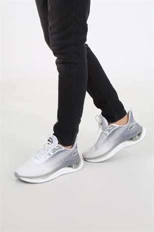 Cassidoshoes Beyaz Çelik Örme Rahat Taban Erkek Spor Ayakkabı 