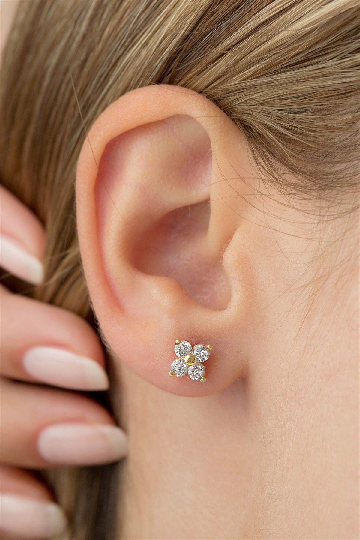 925 Ayar Gümüş Yonca Küpe ve Kolye Set