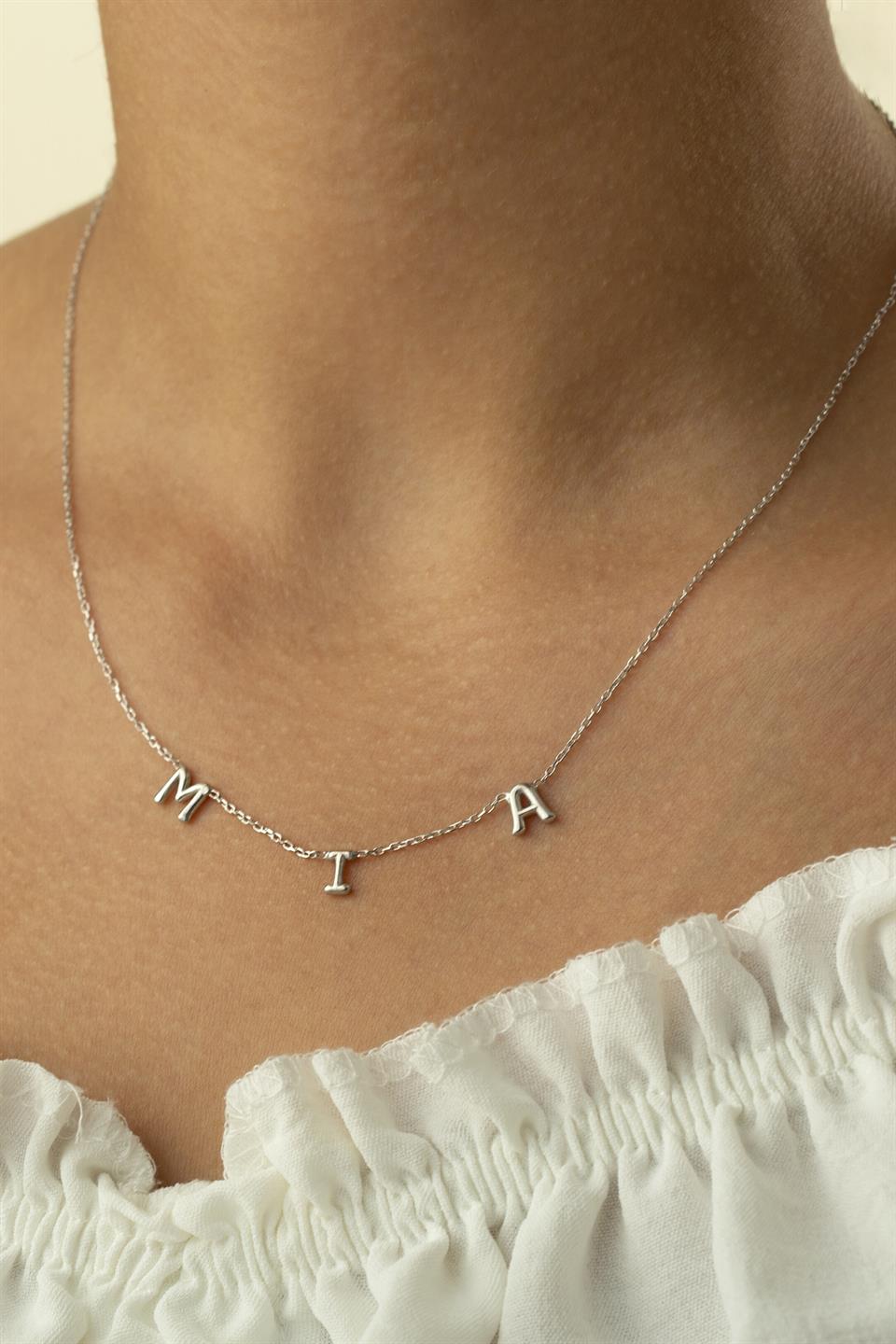 Gümüş Balon İsim Kolye