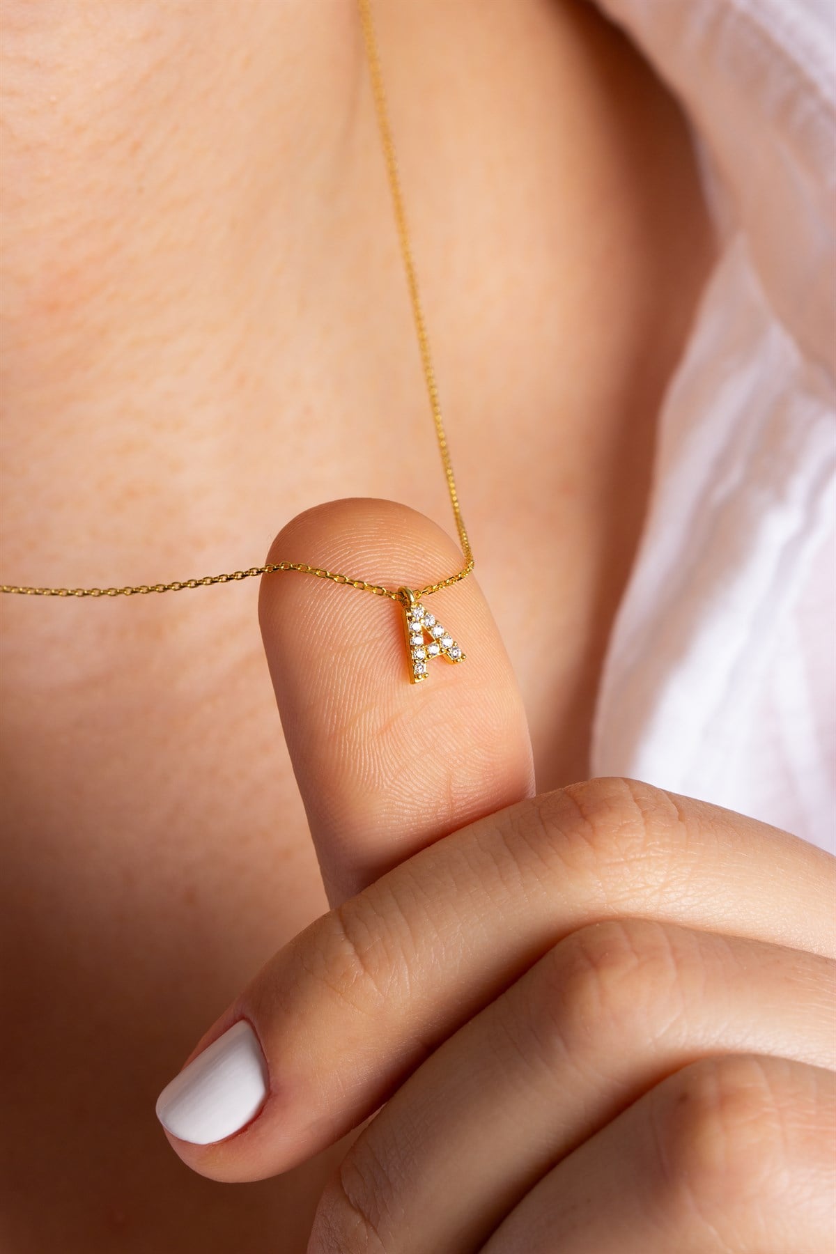 Gümüş Minimal Harf Kolye