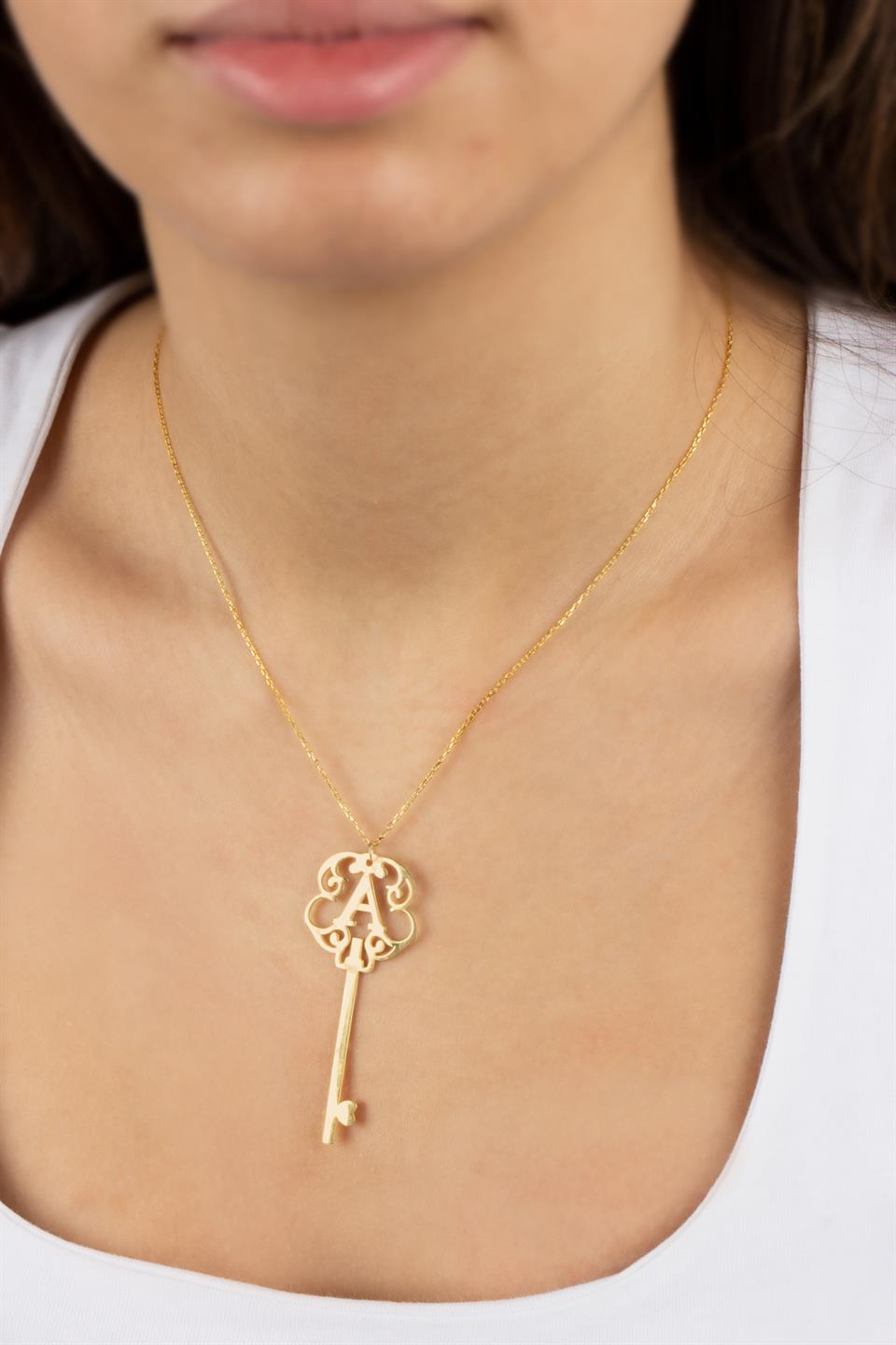 Gümüş Harfli Anahtar Kolye