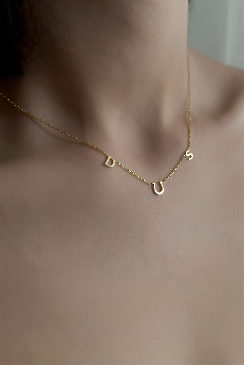 Gümüş Nal Harf Kolye