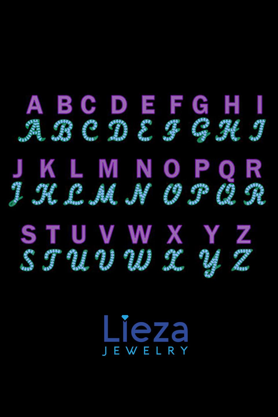 Gümüş Taşlı Harf Kolye