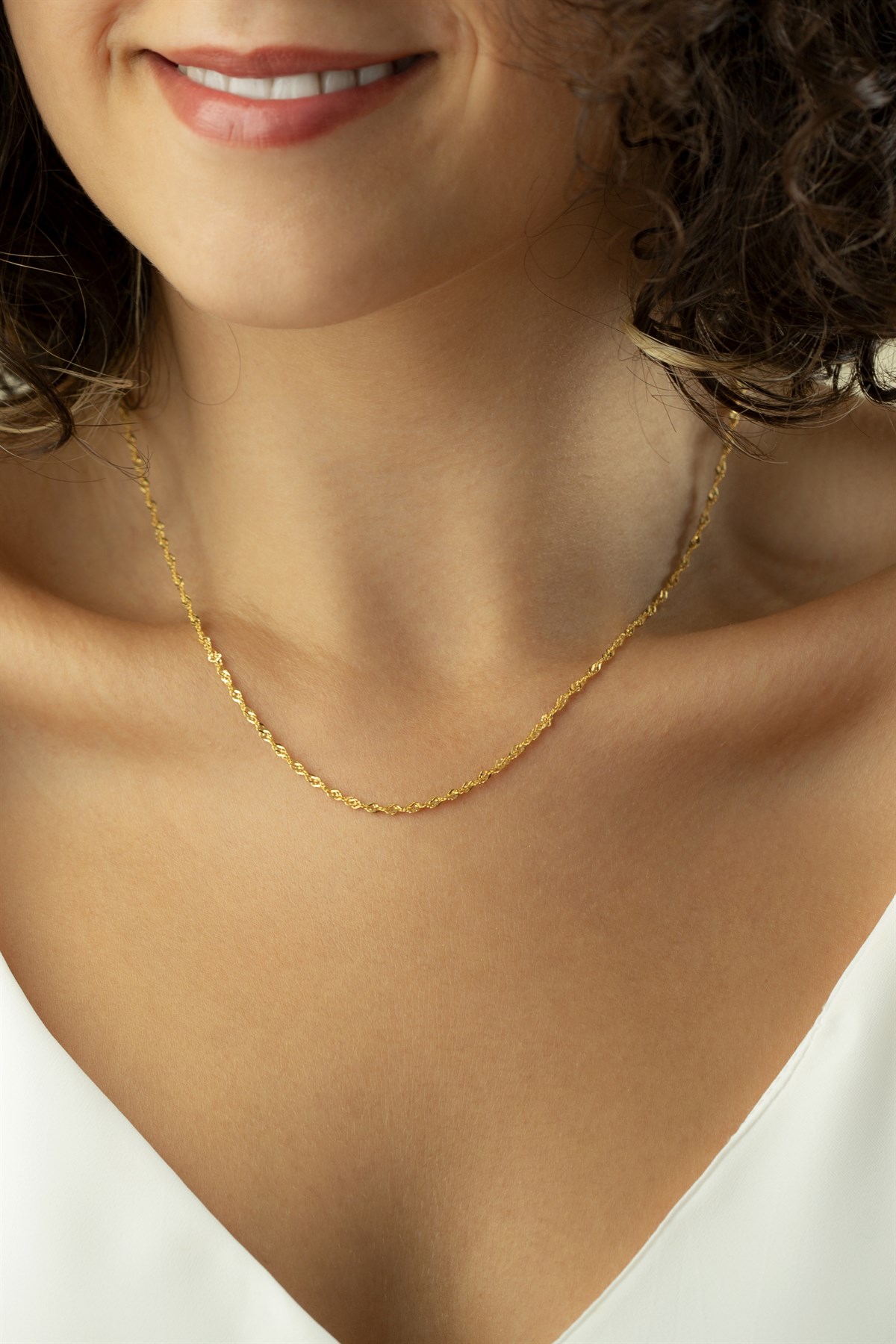 Gümüş Singapur Zincir Kolye